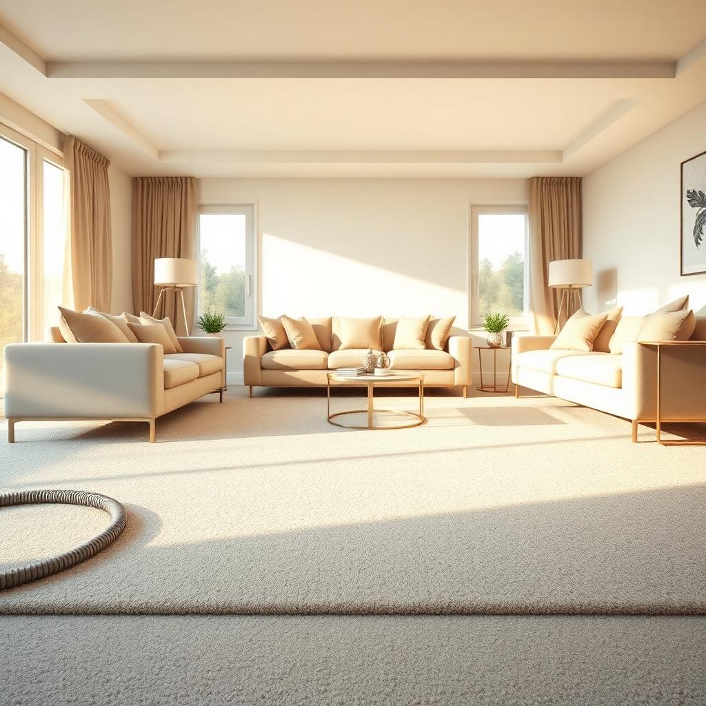 Vacuumed living room with tidy cushions and dust-free surfaces